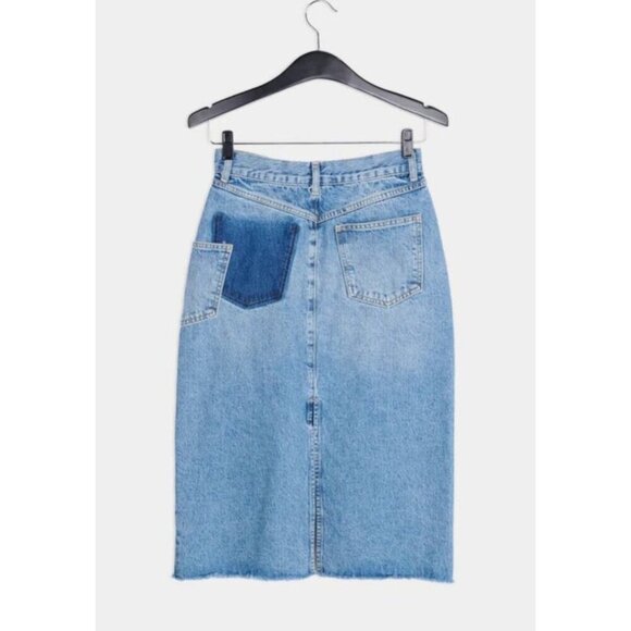 NWT ESSENTIEL ANTWERP Zimpala Blue Denim Midi Pencil Skirt-sz 34 (US 2) - Picture 2 of 11